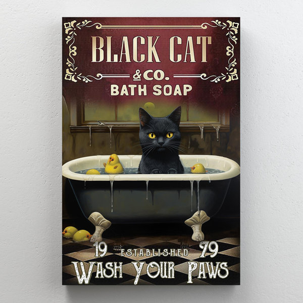 Trinx Black Cat Bath Soap - 1 Piece Rectangle Graphic Ar Black Cat Bath ...
